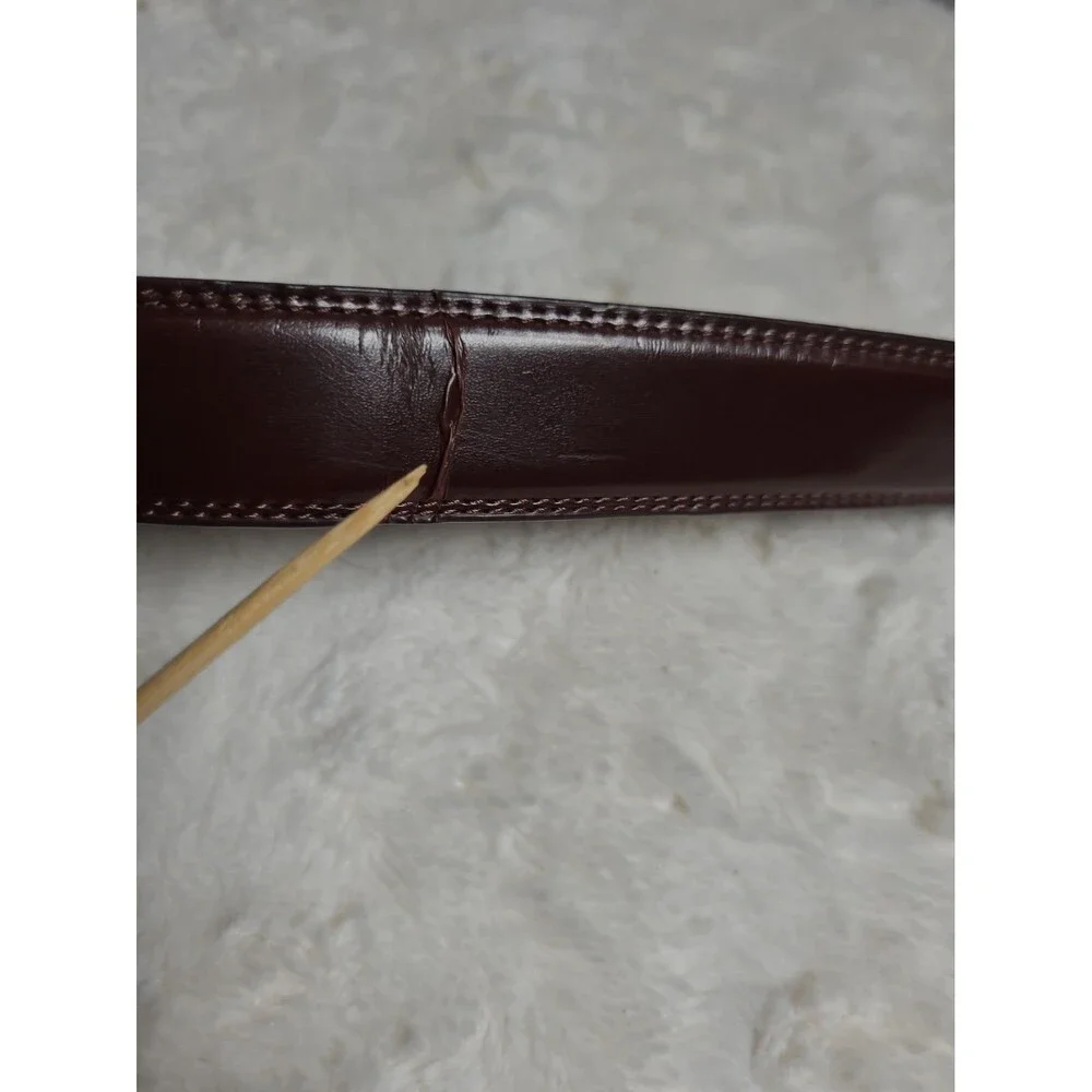 LINXX Mio Marino brown leather ratchet belt, mens size 38-40 adjustable length